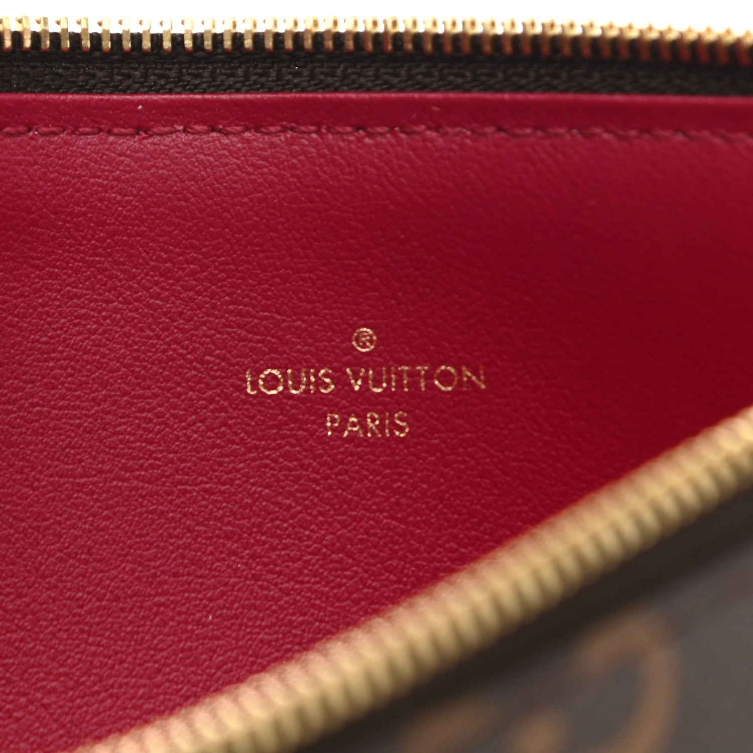 Louis Vuitton Monogram Felicie Chain Wallet Zippered Insert Fuchsia 6 of 6