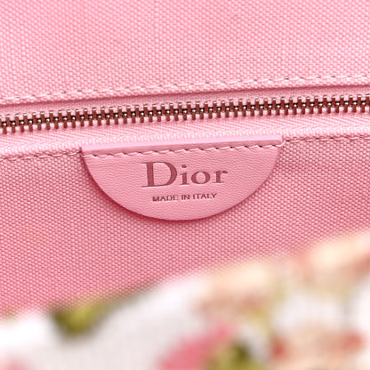 Christian Dior Cotton Toile De Jouy Daisy Garden Embroidered Dior Medaillon Small Book Tote With Strap Pink Multicolor 6 of 12