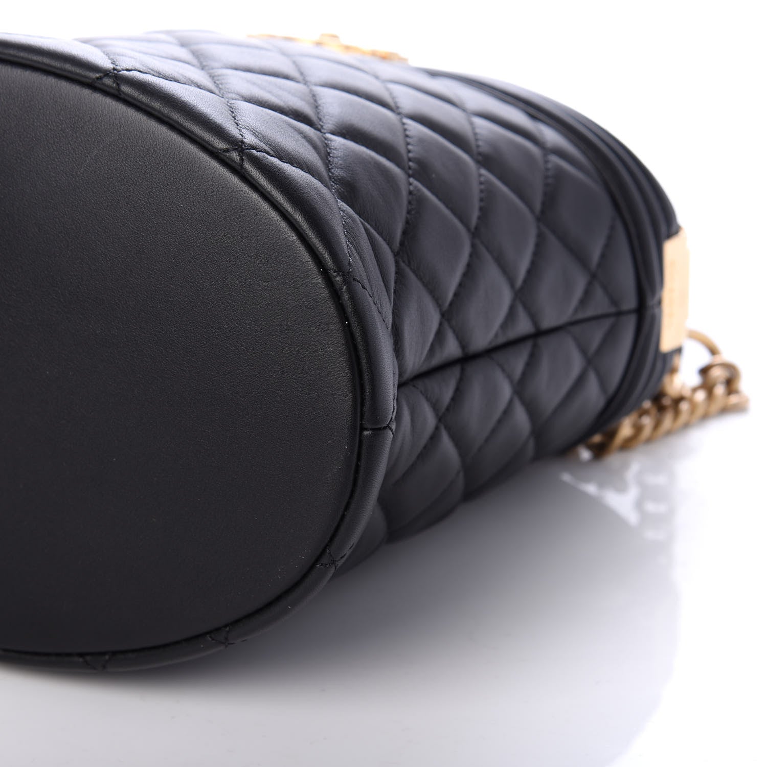Chanel Calfskin Quilted Boy Bucket Bag Black 8 of 8
