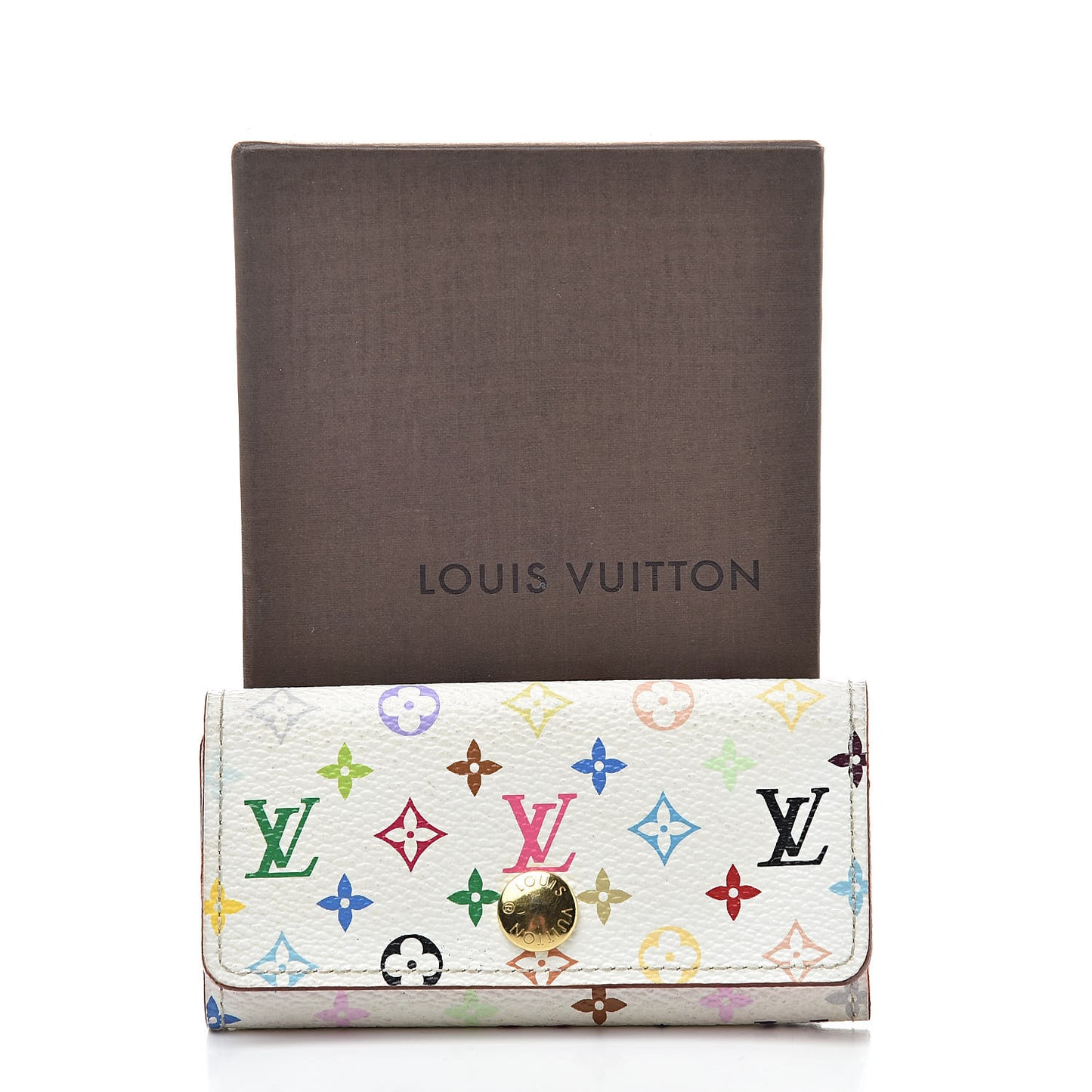 Monogram Multicolor Multicles 4 Key Holder White Litchi
