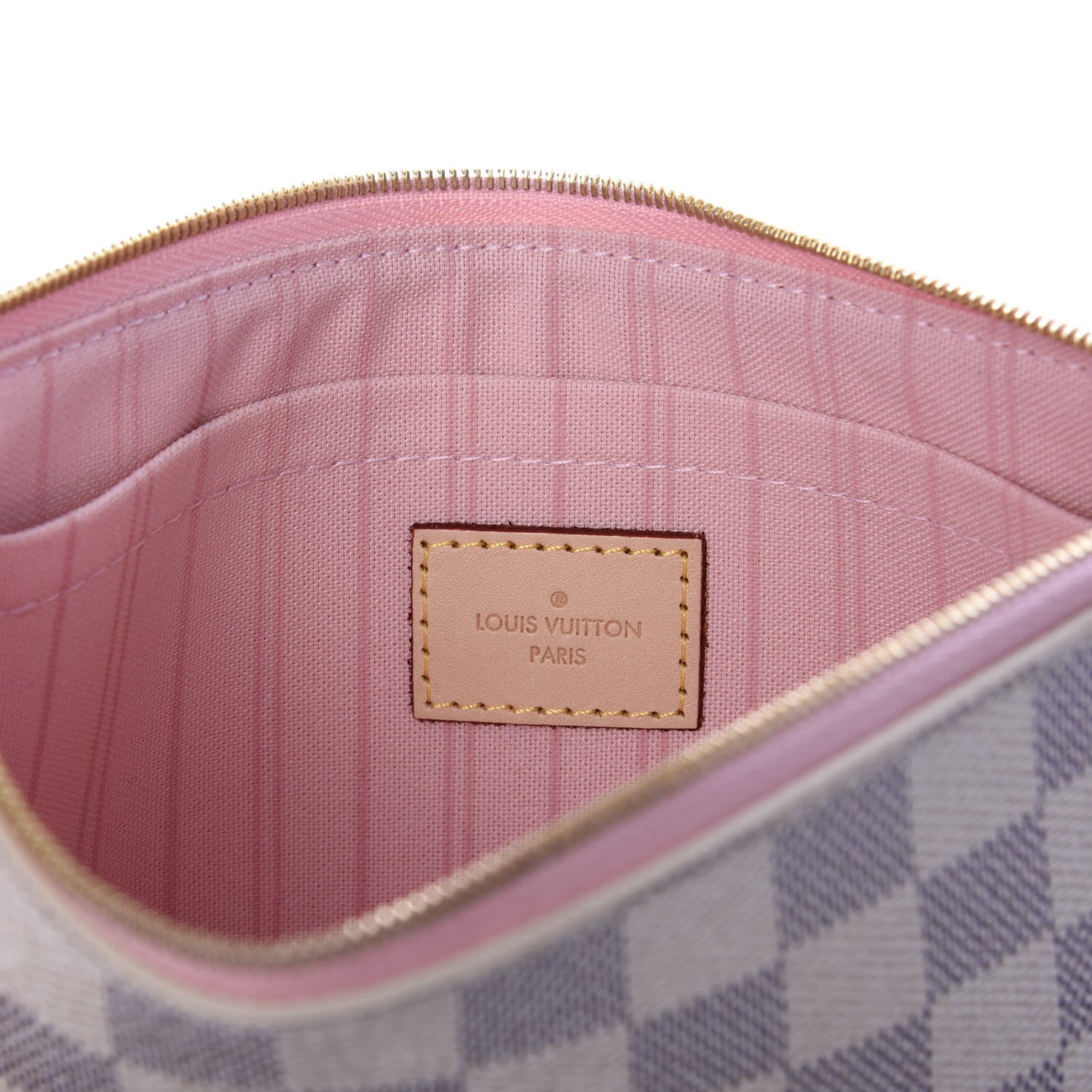 Louis Vuitton Damier Azur Neverfull MM GM Pochette Rose Ballerine 6 of 7