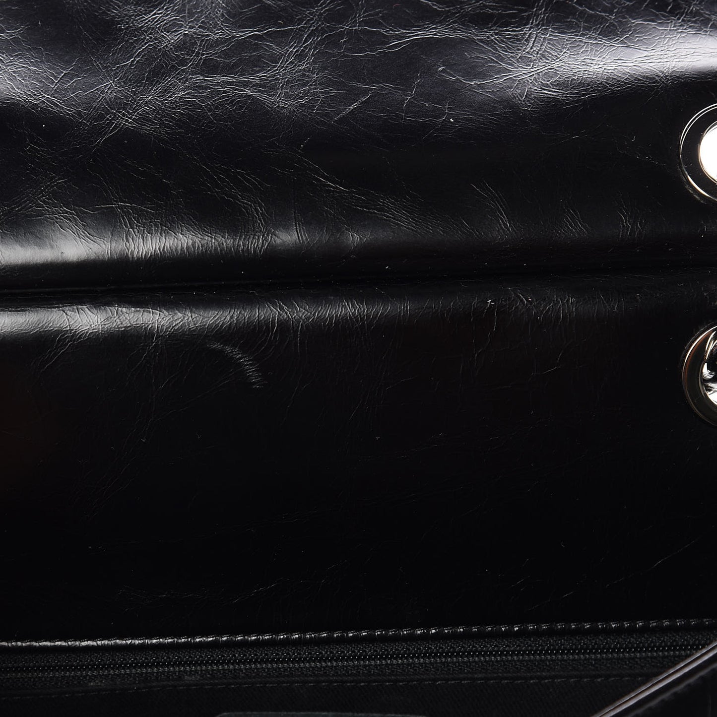 Glazed Calfskin Quilted Small CC Delivery Tote Black