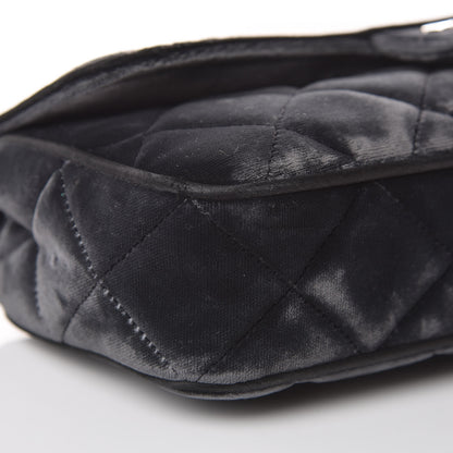 Chanel Velvet Quilted East West Flap Black 12 of 13