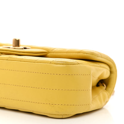 Chanel Lambskin Chevron Quilted Extra Mini Rectangular Flap Yellow 9 of 12