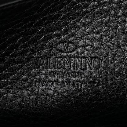 Valentino Garavani Pebbled Calfskin Monochrome Medium Rockstud Flip Lock Crossbody Bag Black 6 of 9