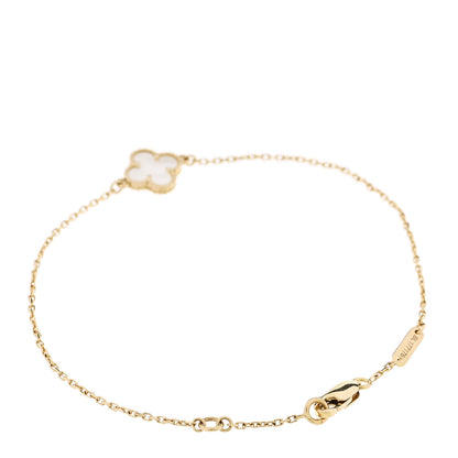 Van Cleef & Arpels 18K Yellow Gold Mother of Pearl Sweet Alhambra Bracelet 2 of 5