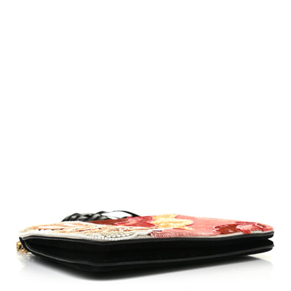 Chanel Velvet Sequin Beaded Tassel Clutch Black 4 of 9