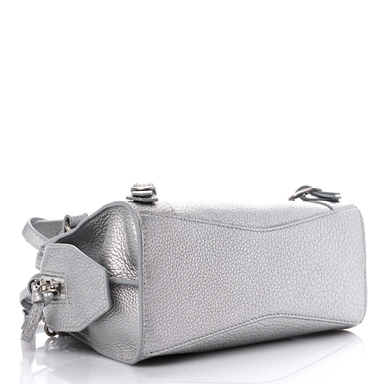 Balenciaga Metallic Grained Calfskin Neo Classic Silver Hardware Mini City Silver 4 of 10