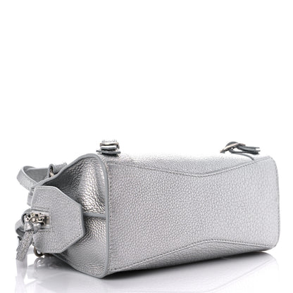 Balenciaga Metallic Grained Calfskin Neo Classic Silver Hardware Mini City Silver 4 of 10