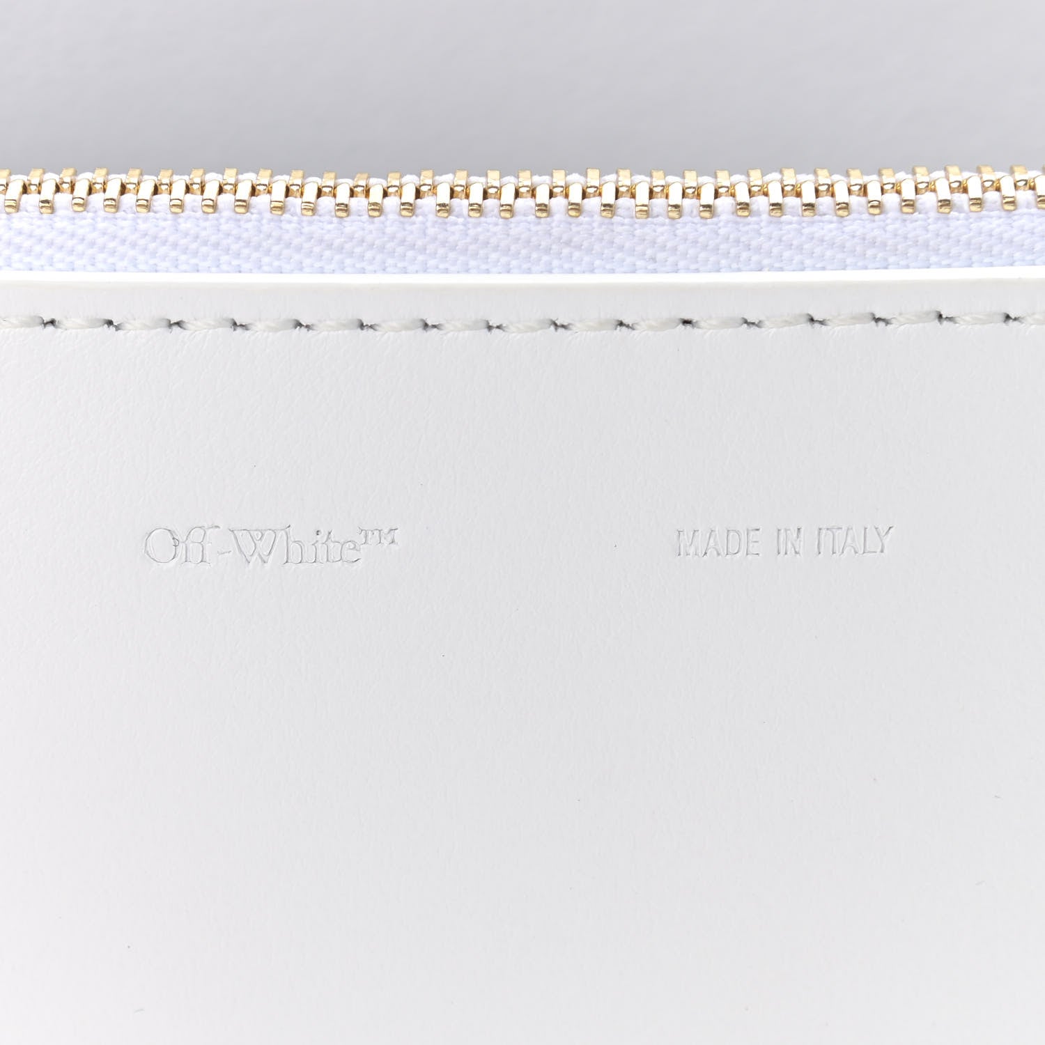 Off-White Calfskin Metallic Mini Binder Clip Crossbody White Gold 6 of 10