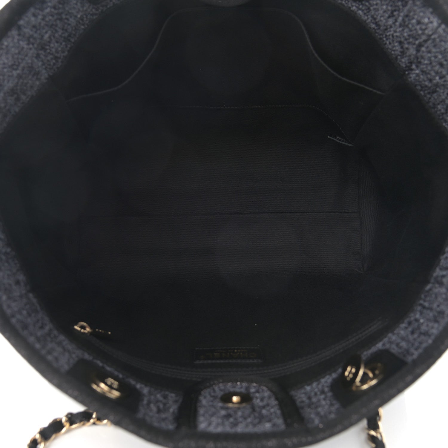 Chanel Woven Straw Raffia Small Deauville Tote Charcoal 5 of 10
