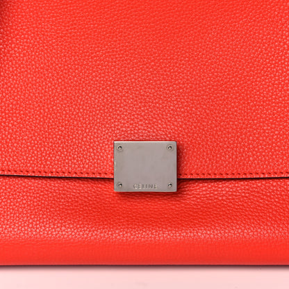 Celine Drummed Calfskin Suede Medium Trapeze Vermillion 7 of 17
