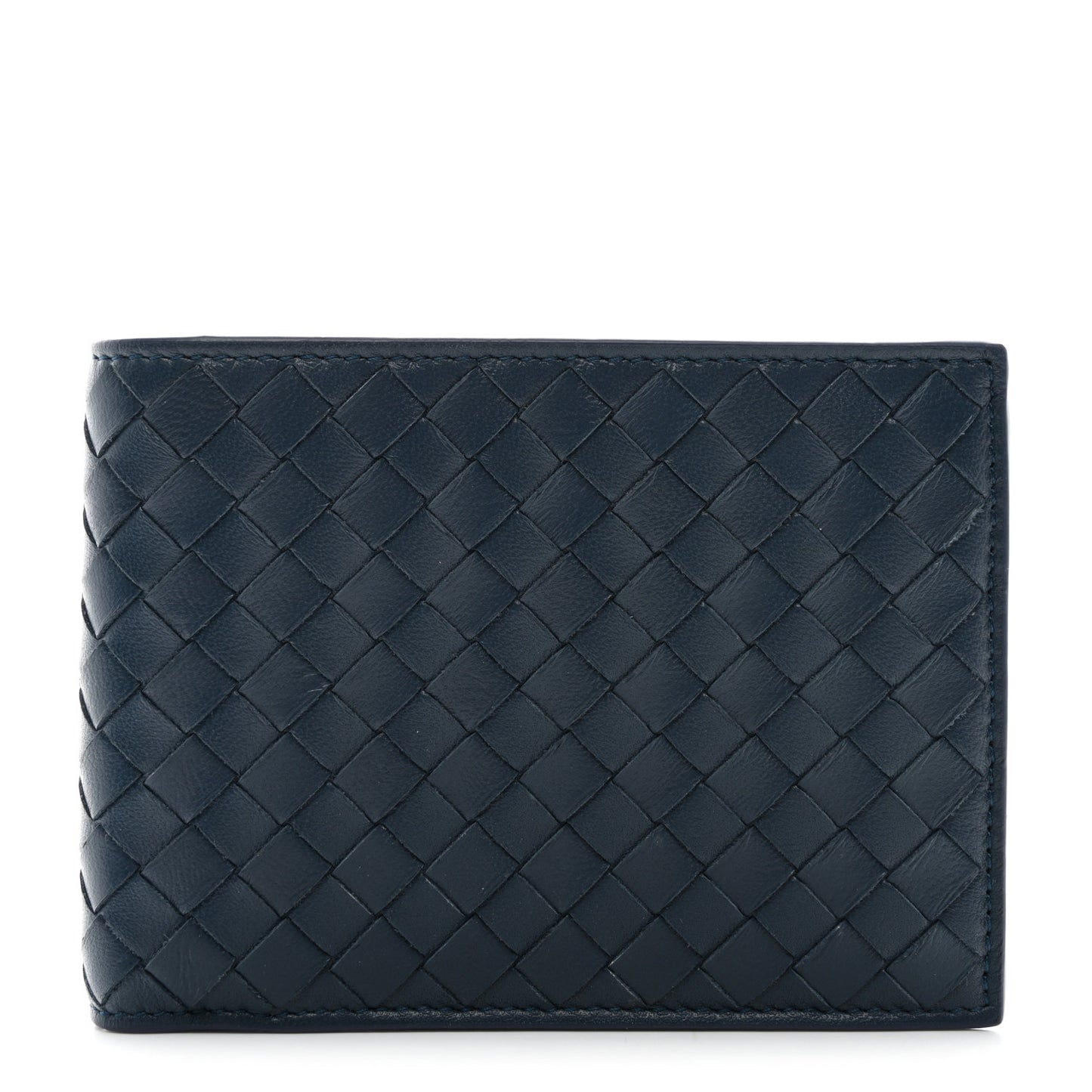Nappa Intrecciato Bi-Fold Wallet Denim