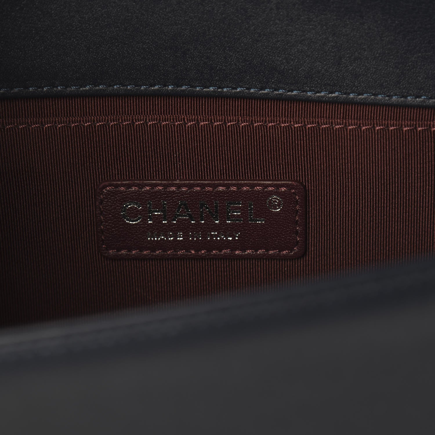 Chanel Calfskin Woven Medium Boy Flap Navy Green 6 of 11