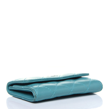 Chanel Lambskin Quilted Flap Card Holder Turquoise 4 of 18