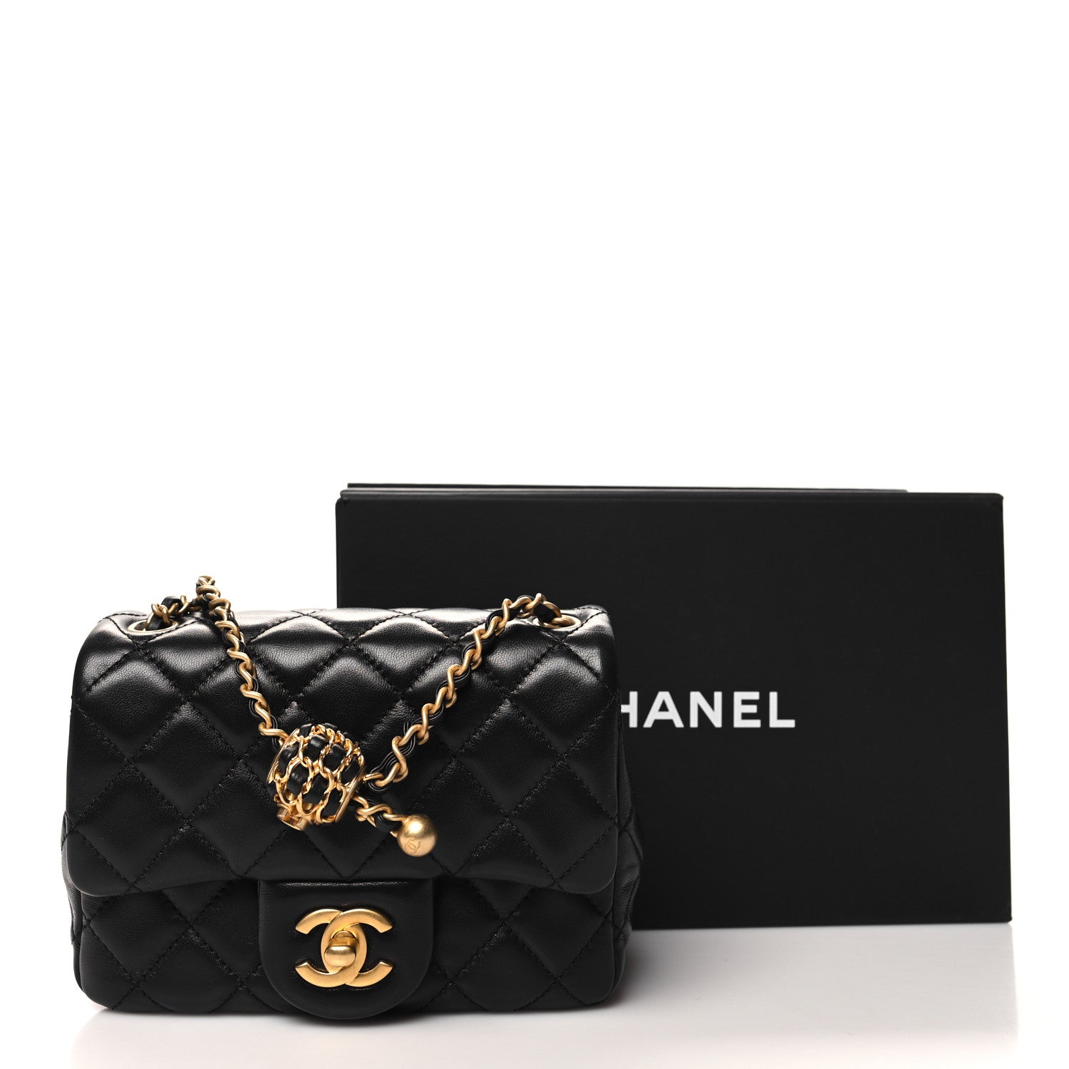 Chanel Lambskin Quilted Mini Pearl Crush Flap Black 11 of 11