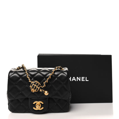 Chanel Lambskin Quilted Mini Pearl Crush Flap Black 11 of 11