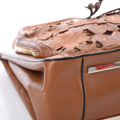 Valentino Garavani Vitello Lace Demetra Satchel Cognac 11 of 18