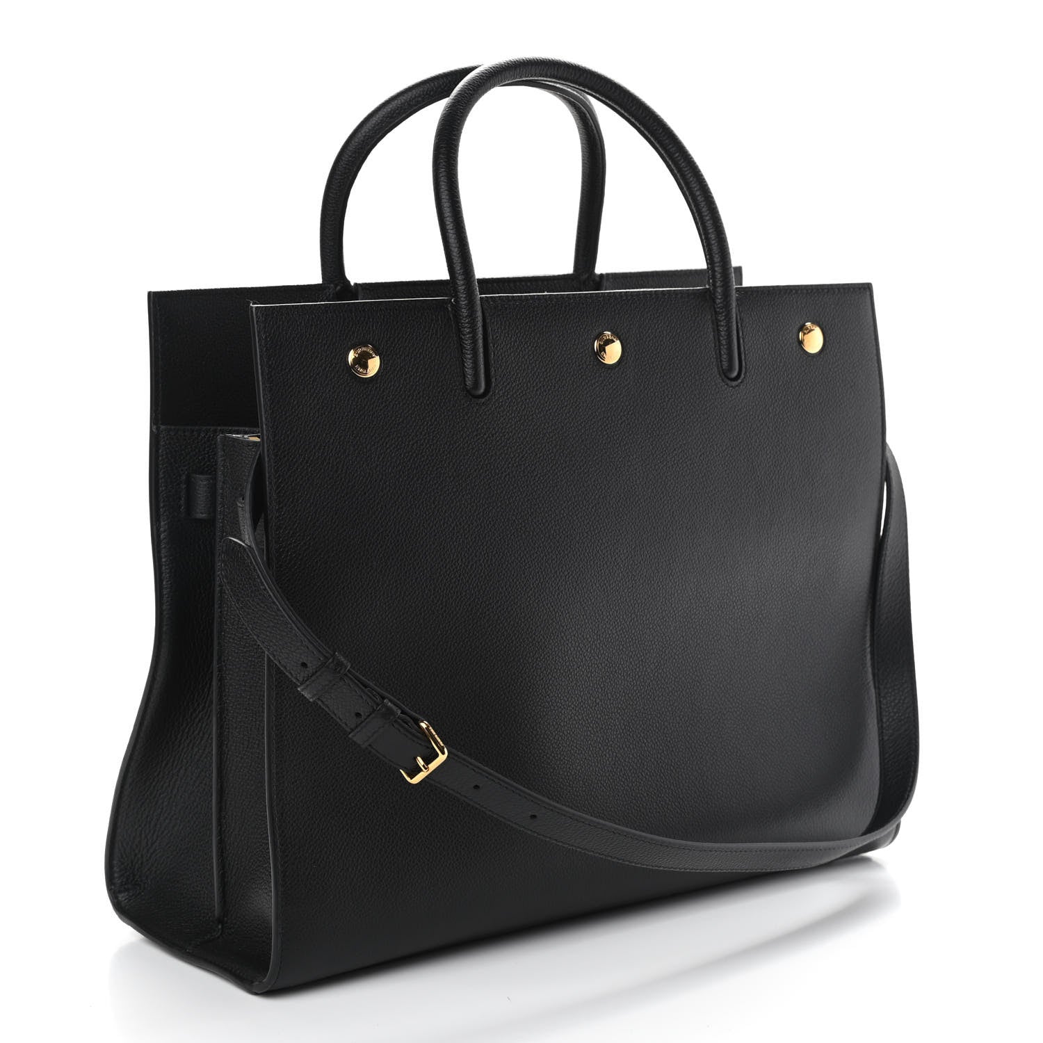 Burberry Calfskin Large Tile Tote Black 3 of 11