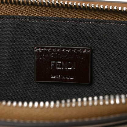 Fendi Vitello King Jacquard FF 1974 Medium Flat Pouch Tobacco Moro Sand 6 of 8