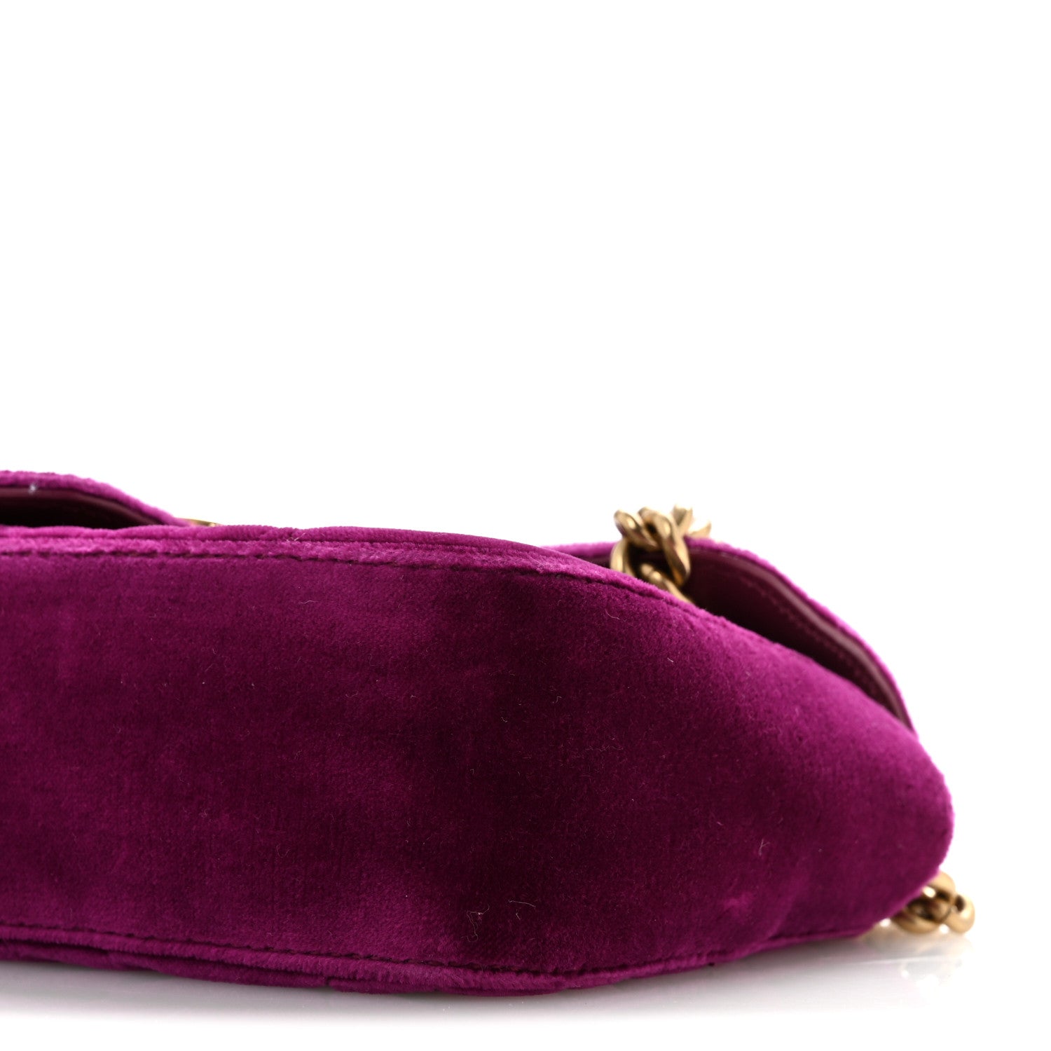 Gucci Velvet Matelasse Embroidered Mini GG Marmont Shoulder Bag