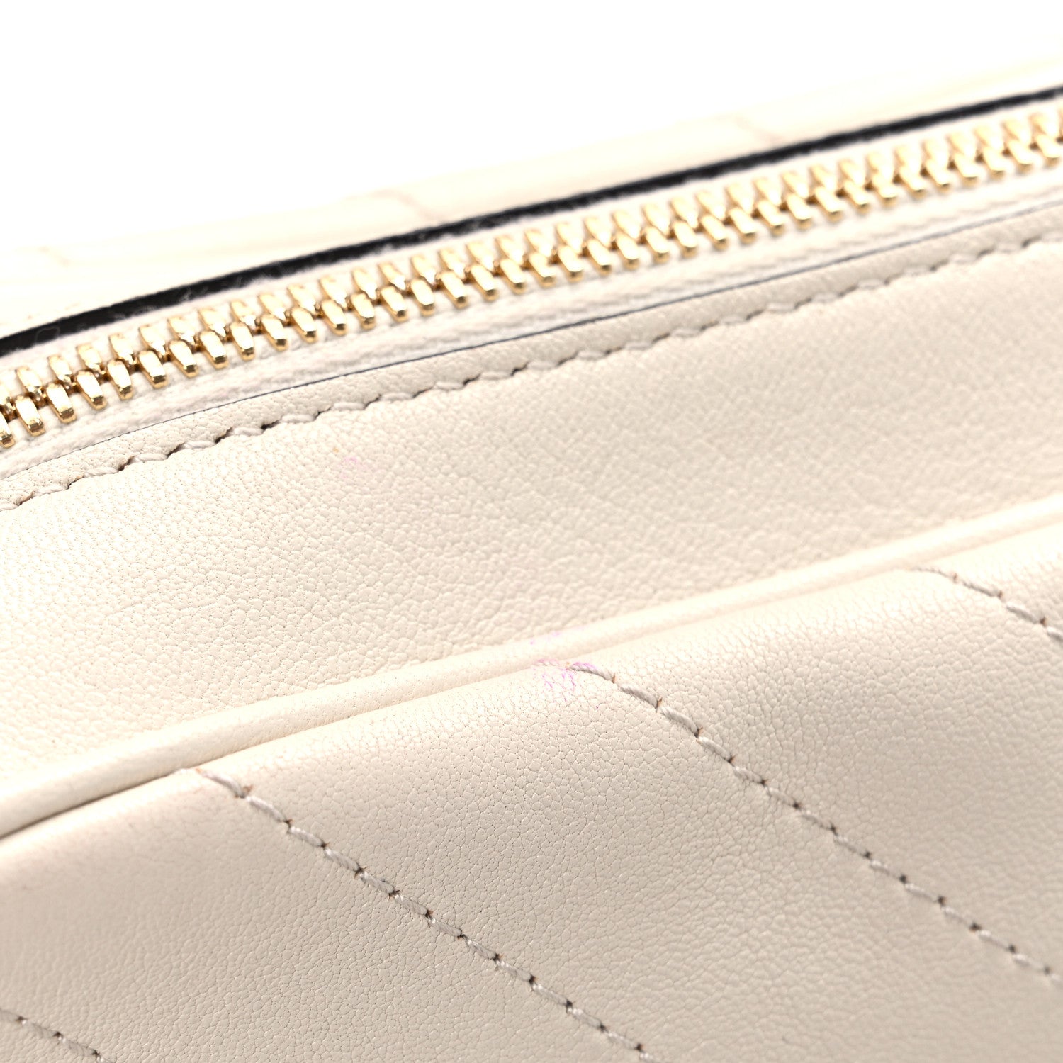 Gucci Sakai Be Green Calfskin Diagonal Stitched Small Blondie Shoulder Bag Mystic White 11 of 12