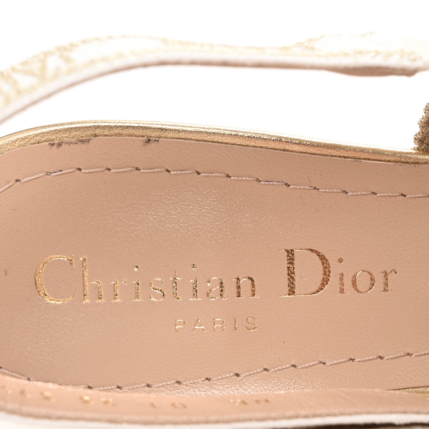 Christian Dior Transparent Metallic Embroidered Mesh Macrame Constantine Embroidered J'Adior Slingback 65mm Pumps 37.5 Pale Gold 8 of 9