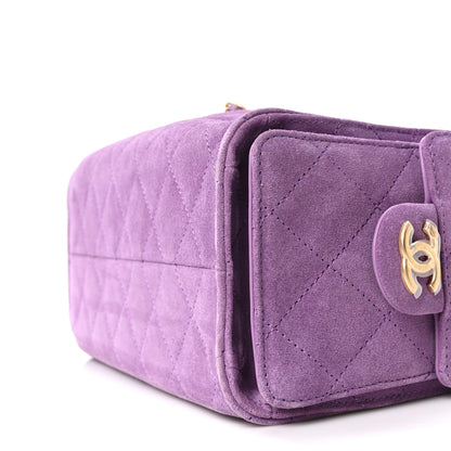 Chanel Suede Quilted Mini Chanel 25 Handbag Purple 9 of 10