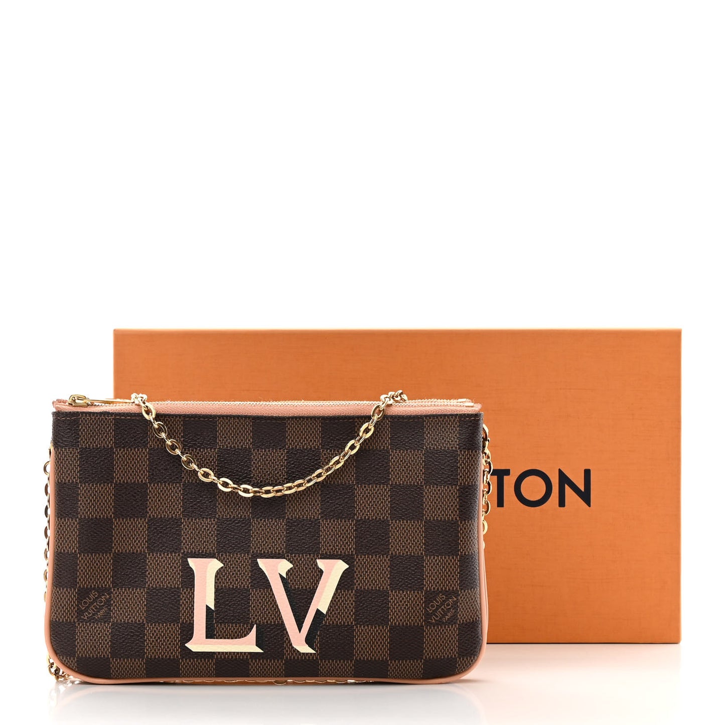 Damier Ebene Double Zip Pochette