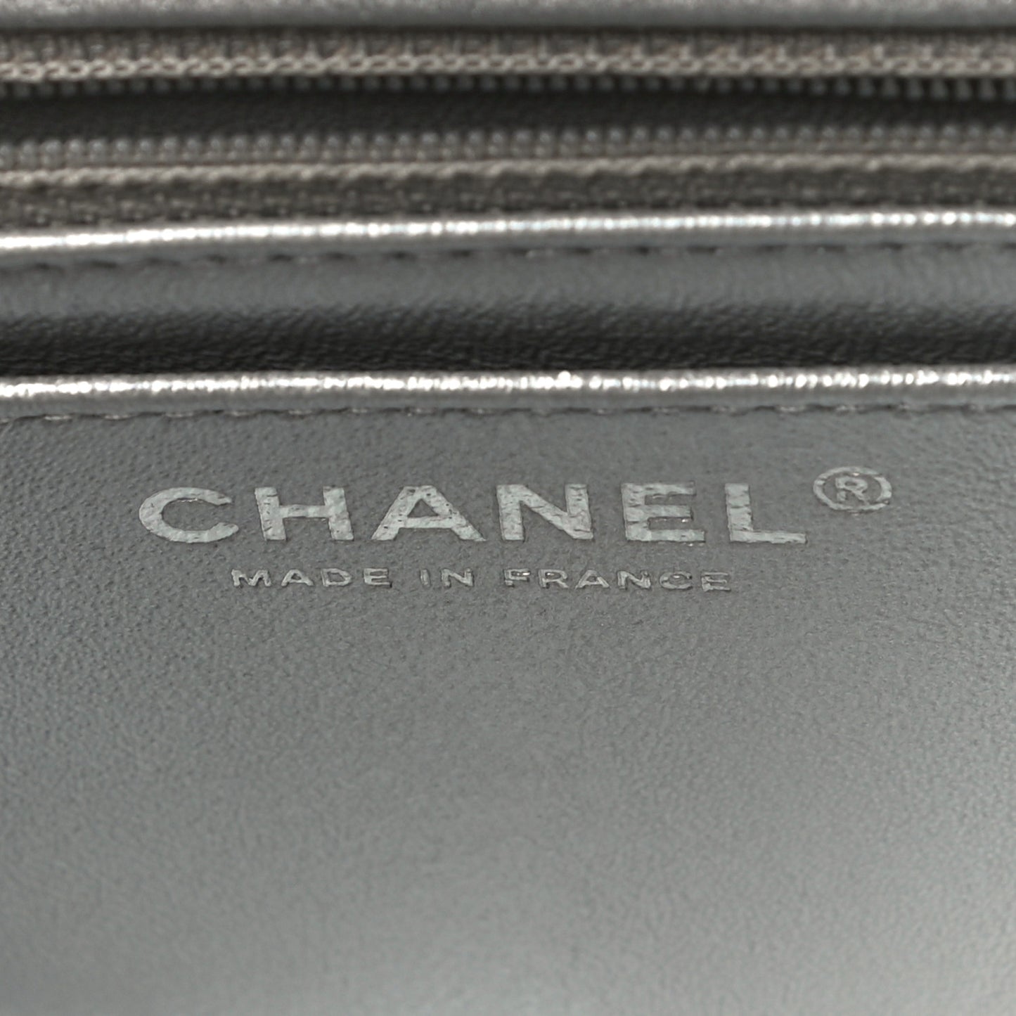 Metallic Lambskin Quilted Mini Rectangular Flap Silver