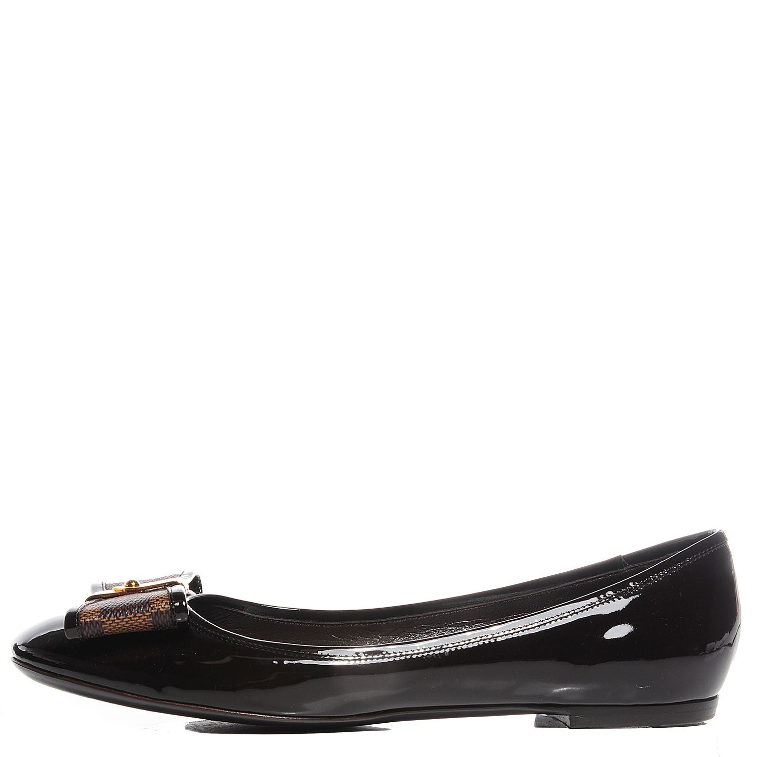 Louis Vuitton Damier Ebene Patent Valentine Ballerina Flats 38 1 of 8