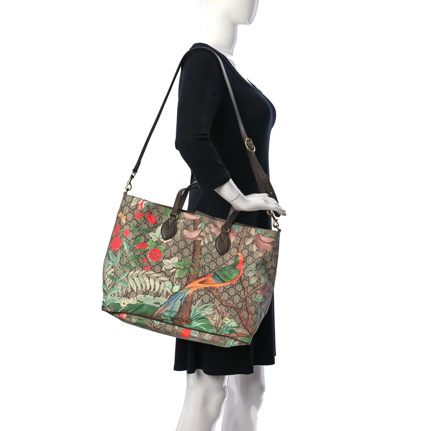 Soft GG Supreme Monogram Tian Medium Crossbody Tote Beige Multicolor New Acero