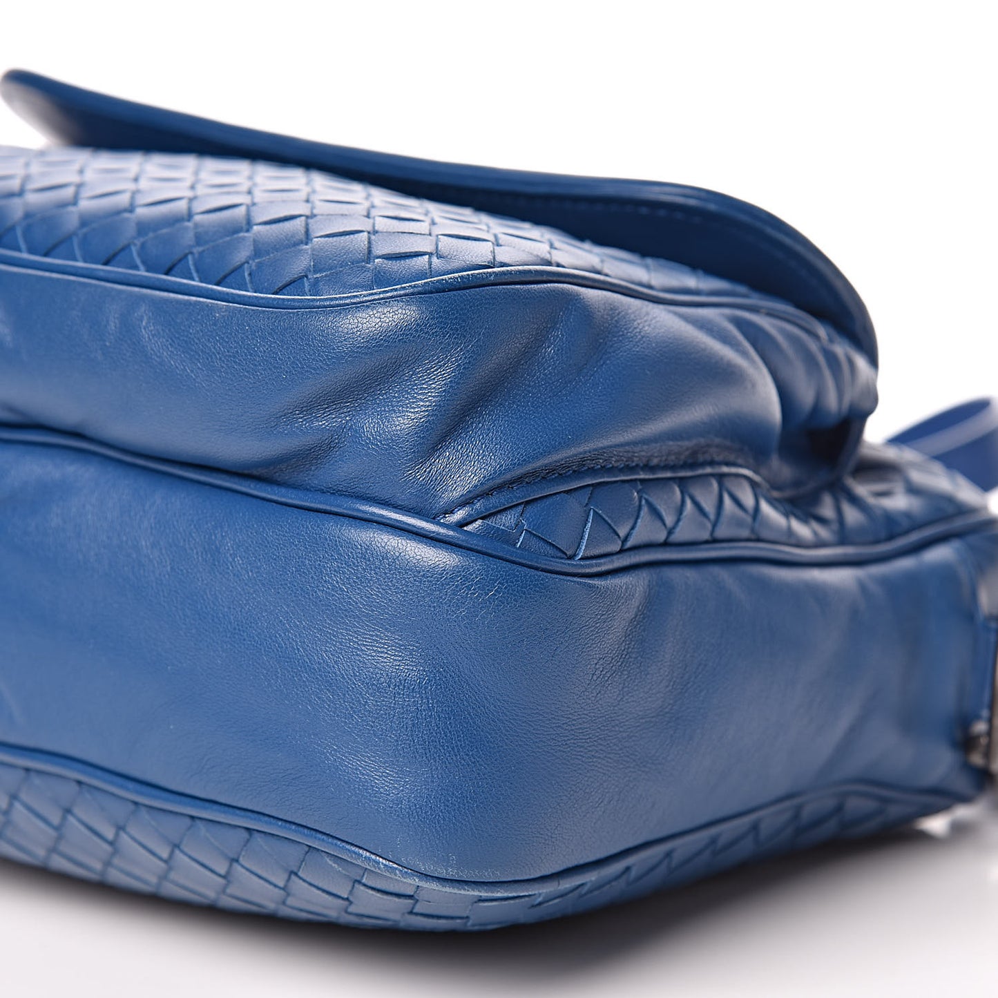 Nappa Intrecciato Messenger Bag Blue