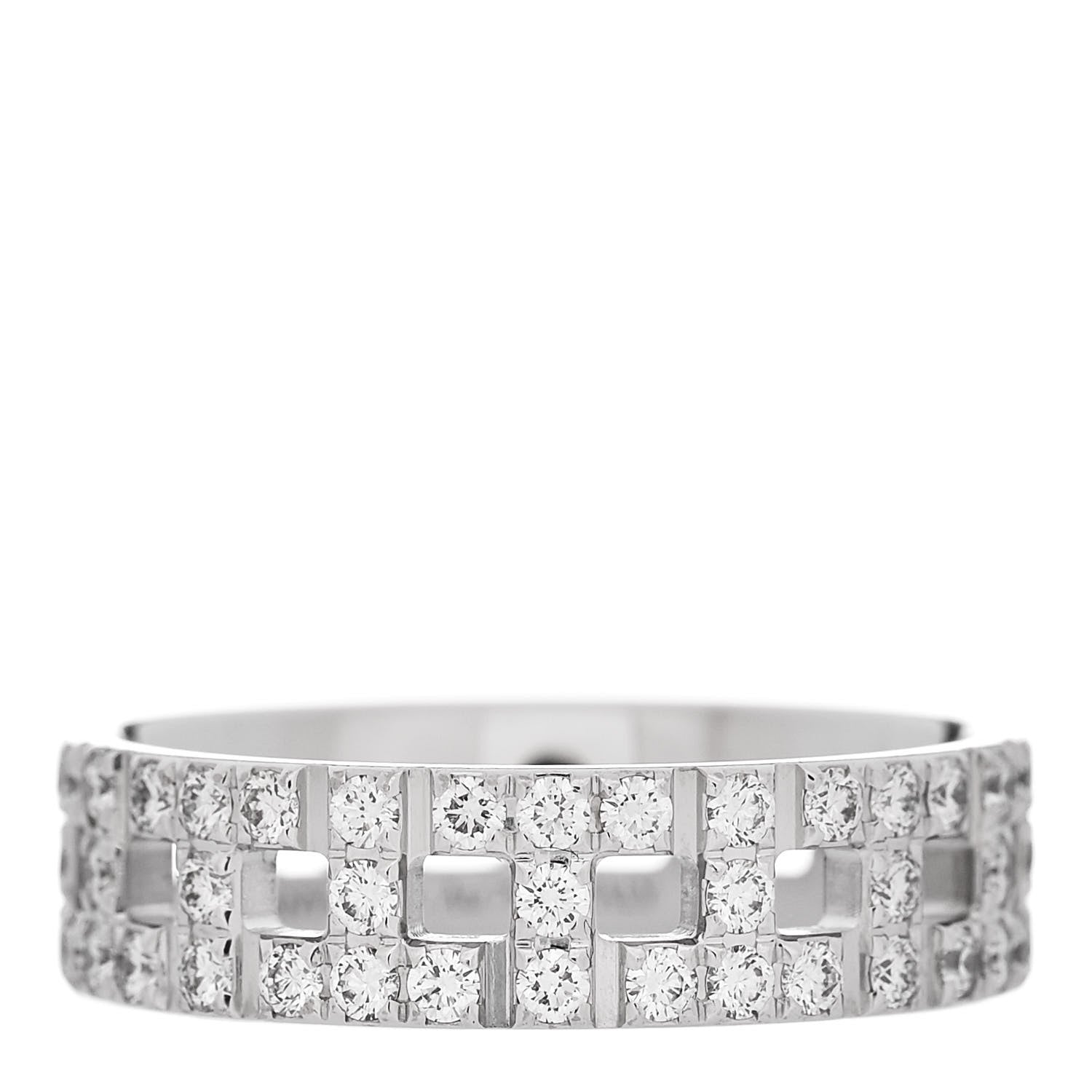 Tiffany 18K White Gold Diamond T True Wide Ring 56 7.5 1 of 4