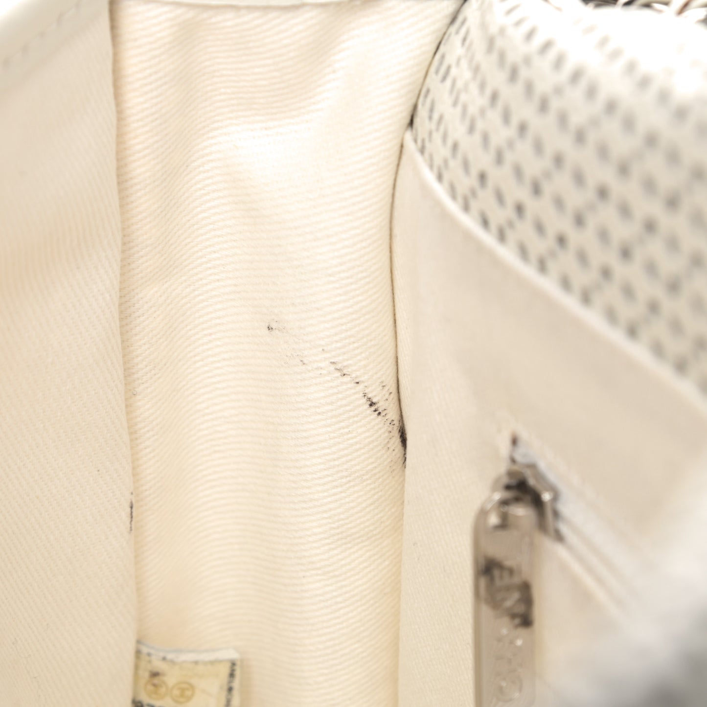Perforated Calfskin Large Dubai Up In The Air Flap White