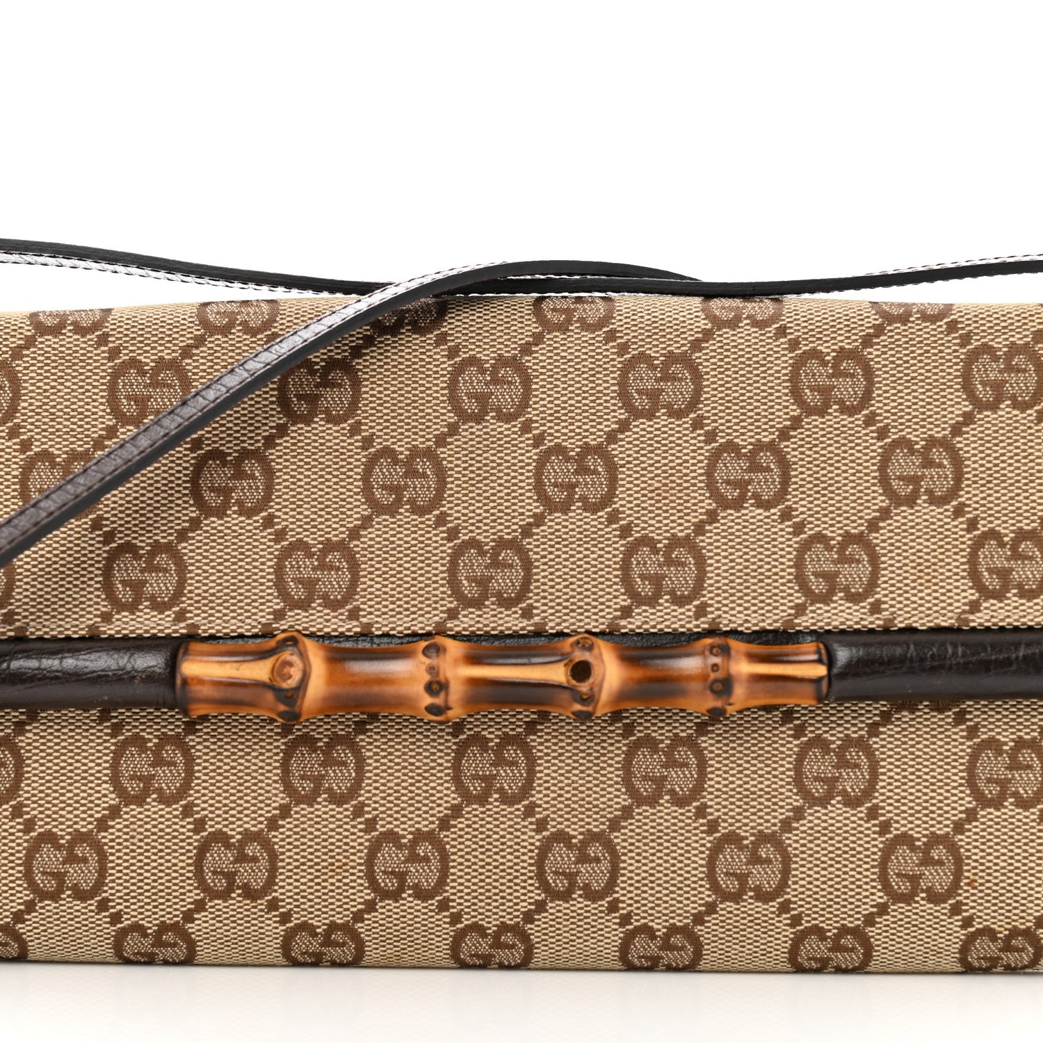 Gucci Monogram Bamboo Bar Clutch Dark Brown 8 of 12