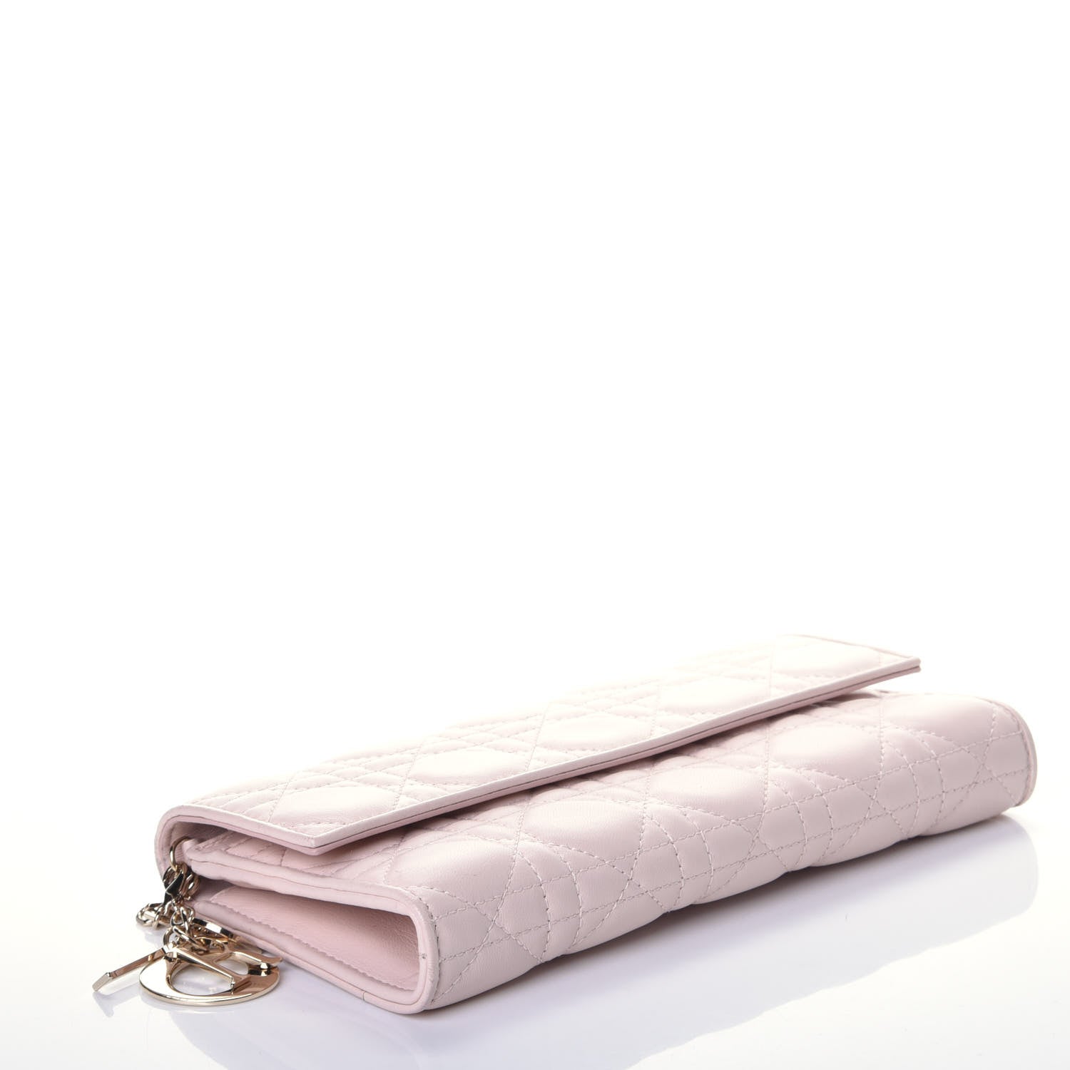 Christian Dior Lambskin Cannage Lady Dior Rendezvous Wallet On Chain Light Pink 4 of 9
