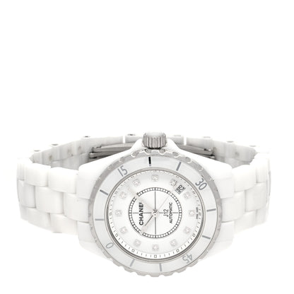 Chanel Stainless Steel Ceramic Diamond 38mm J12 Automatic Watch White 2 of 5