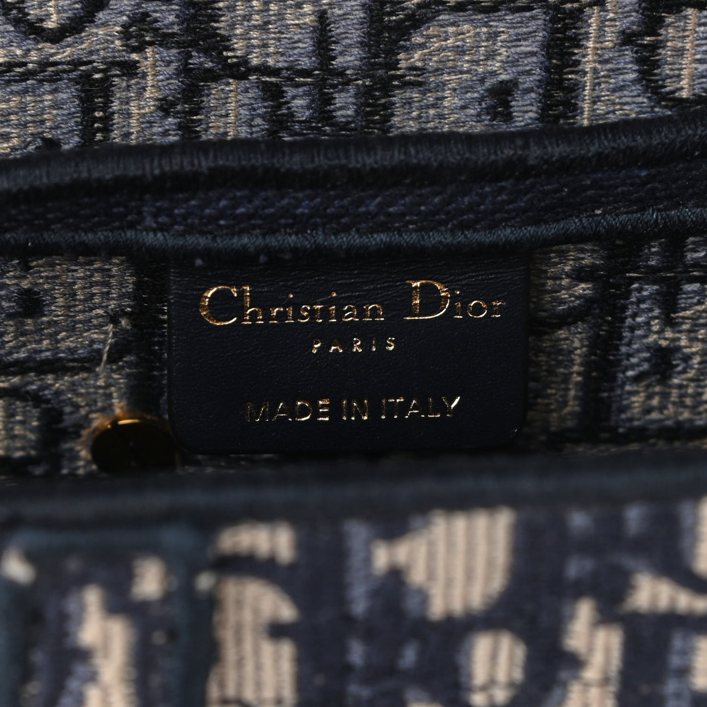 Oblique Embroidered Saddle Bag Blue