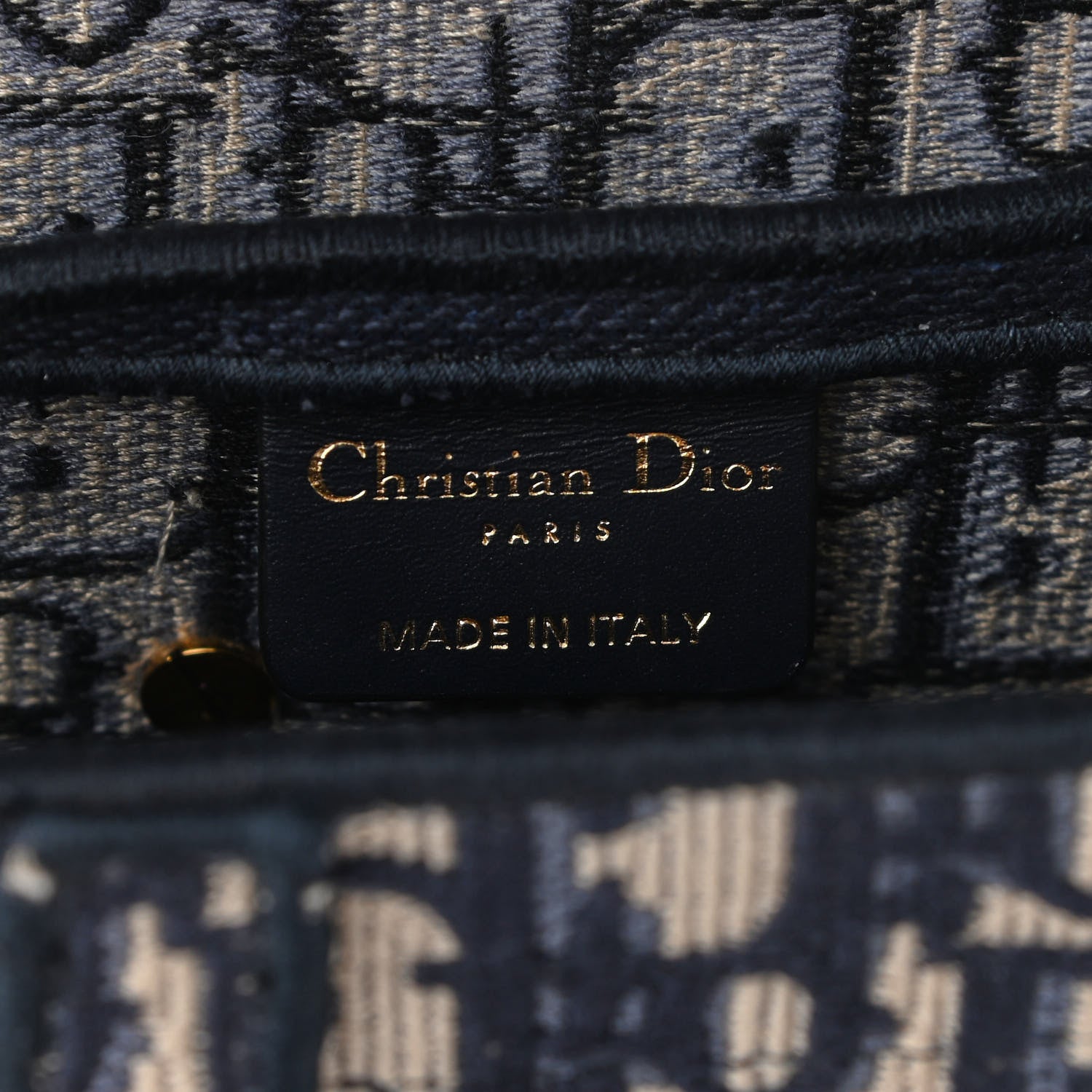 Christian Dior Oblique Embroidered Saddle Bag Blue 6 of 12