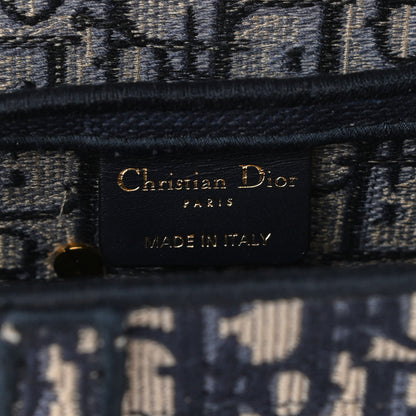 Christian Dior Oblique Embroidered Saddle Bag Blue 6 of 12