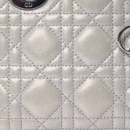 Christian Dior Metallic Nubuck Cannage Mini Lady Dior Silver 8 of 14