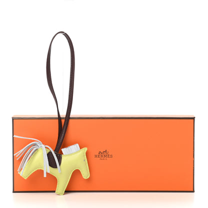 Hermes Milo Lambskin Grigri Rodeo Horse Bag Charm PM Jaune Bourgeon Bleu Brume Rouge Sellier 5 of 5