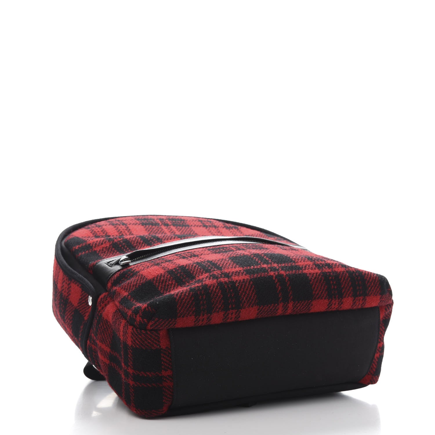 Saint Laurent Wool Tartan City Backpack Red Black 3 of 10
