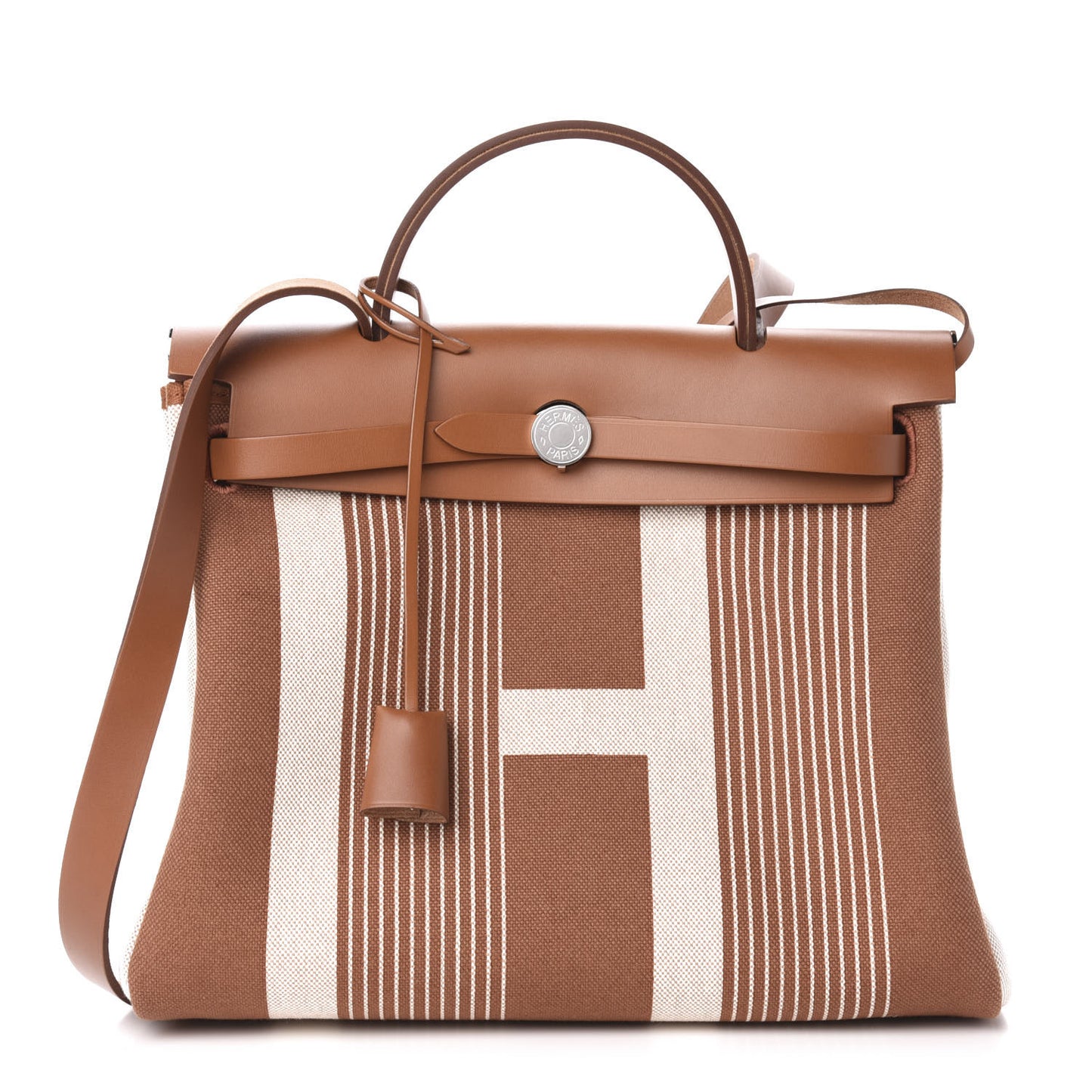 Vache Hunter Toile H Vibration Herbag Zip Retourne 31 PM Fauve Ecru Beige
