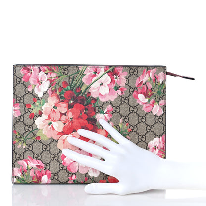 Gucci GG Supreme Monogram Blooms Large Cosmetic Case Beige Multicolor Dry Rose 2 of 9