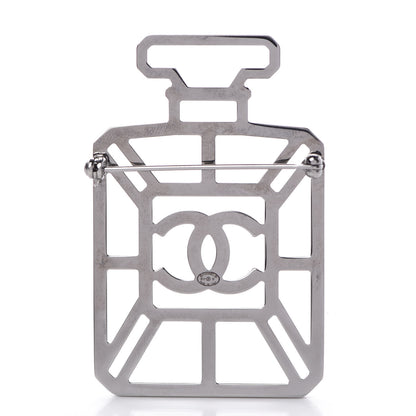 Chanel Ruthenium Crystal Perfume Bottle CC Brooch Iridescent Pink 3 of 4