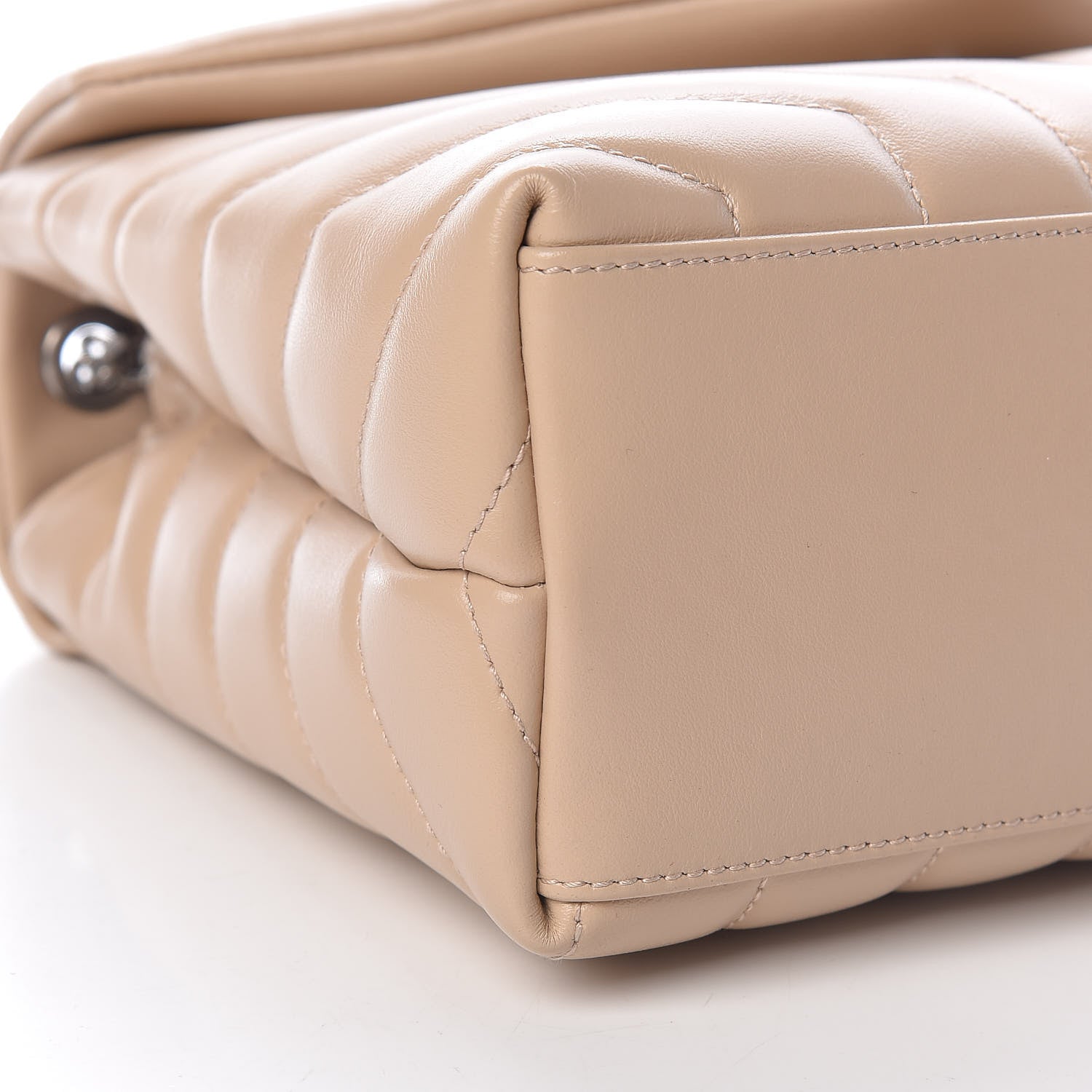Saint Laurent Calfskin Y Quilted Monogram Small Loulou Chain Satchel Dark Beige 10 of 12