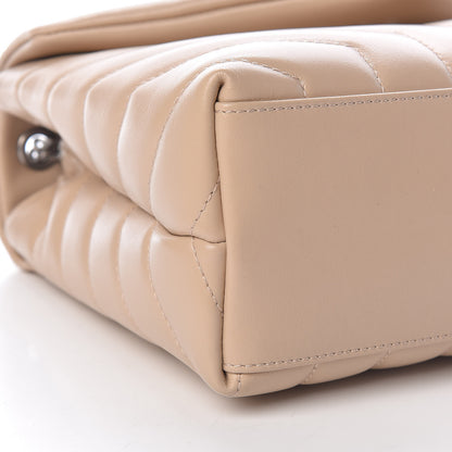 Saint Laurent Calfskin Y Quilted Monogram Small Loulou Chain Satchel Dark Beige 10 of 12