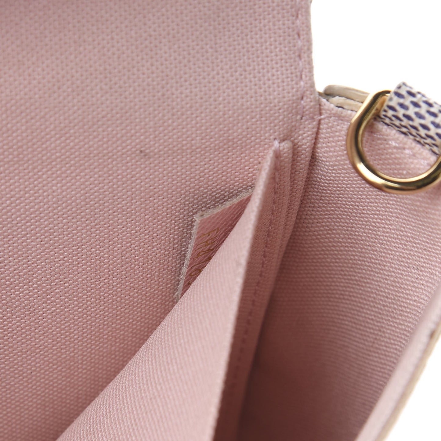 Damier Azur Pochette Felicie Chain Wallet Rose Ballerine